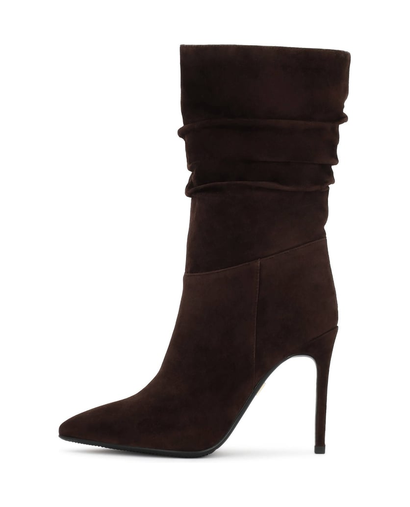 Kazar-Brown-suede-boots-with-a-slender-heel-hnědá