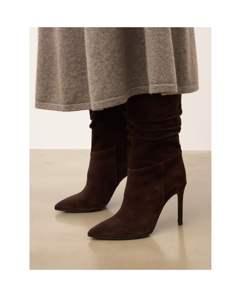 Kazar-Brown-suede-boots-with-a-slender-heel-hnědá