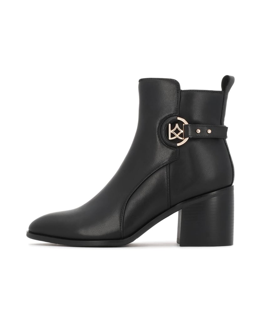 Kazar-Leather-boots-with-a-wide-heel-čierna