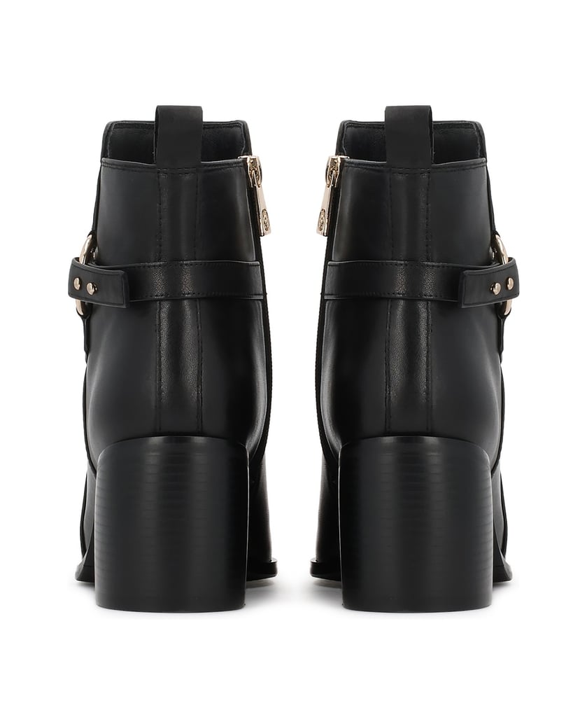 Kazar-Leather-boots-with-a-wide-heel-čierna