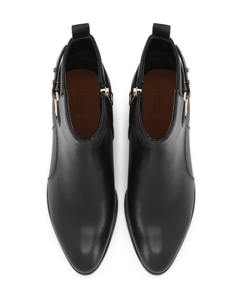 Kazar-Leather-boots-with-a-wide-heel-čierna