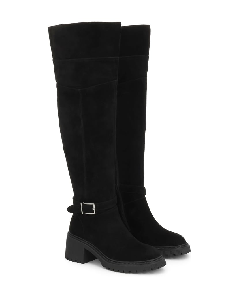 Kazar-Suede-boots-on-trep-sole-čierna