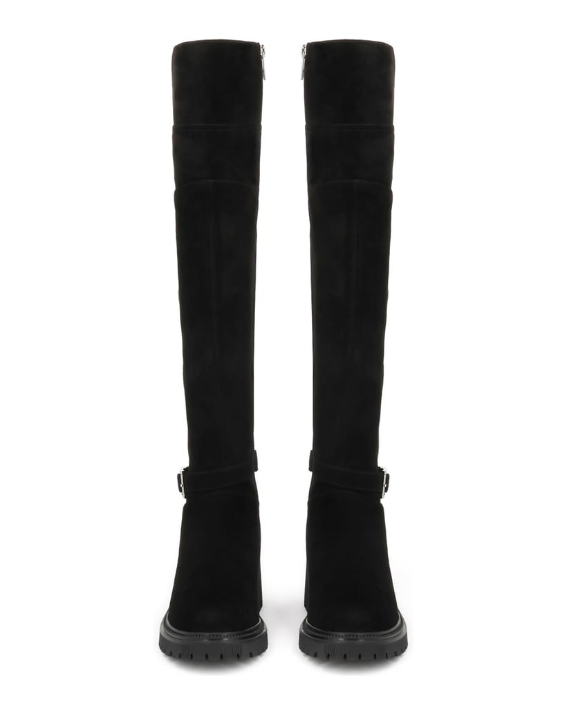 Kazar-Suede-boots-on-trep-sole-čierna