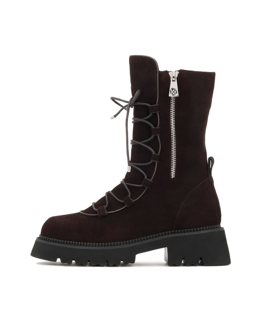 Kazar-Stiefel-mit-Reißverschluss-und-dekorativer-Schnürung-braun