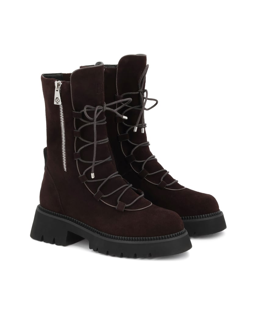 Kazar-Stiefel-mit-Reißverschluss-und-dekorativer-Schnürung-braun