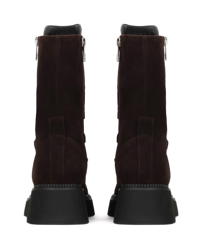Kazar-Stiefel-mit-Reißverschluss-und-dekorativer-Schnürung-braun