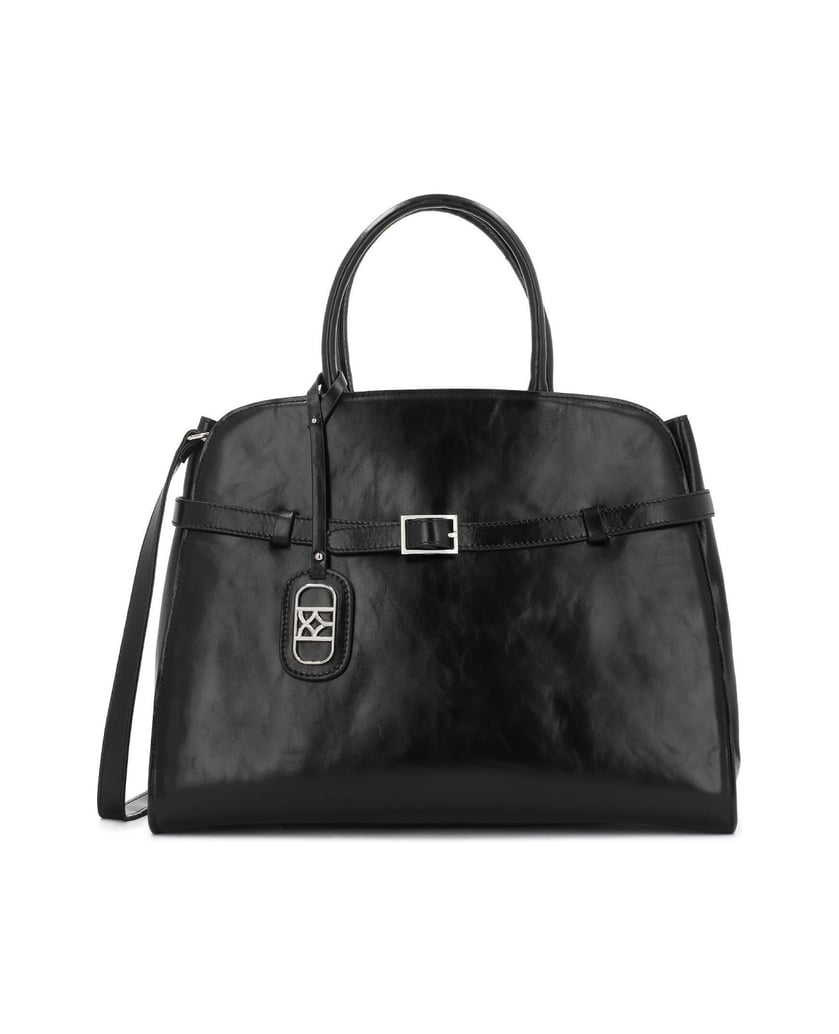 Kazar-Elegant-black-leather-handbag-černá