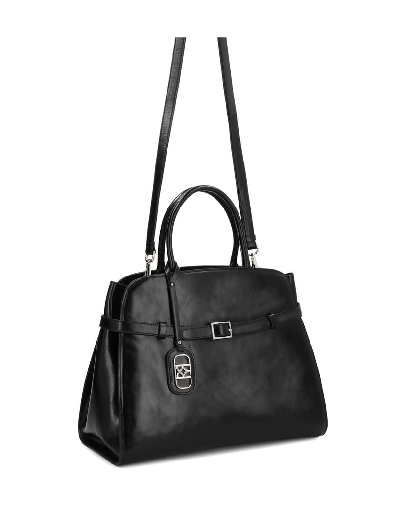 Kazar-Elegant-black-leather-handbag-černá