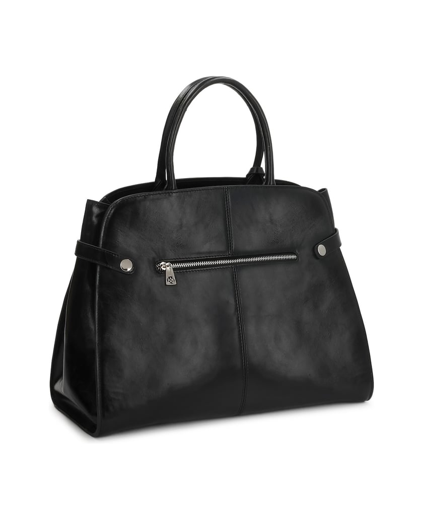 Kazar-Elegant-black-leather-handbag-černá