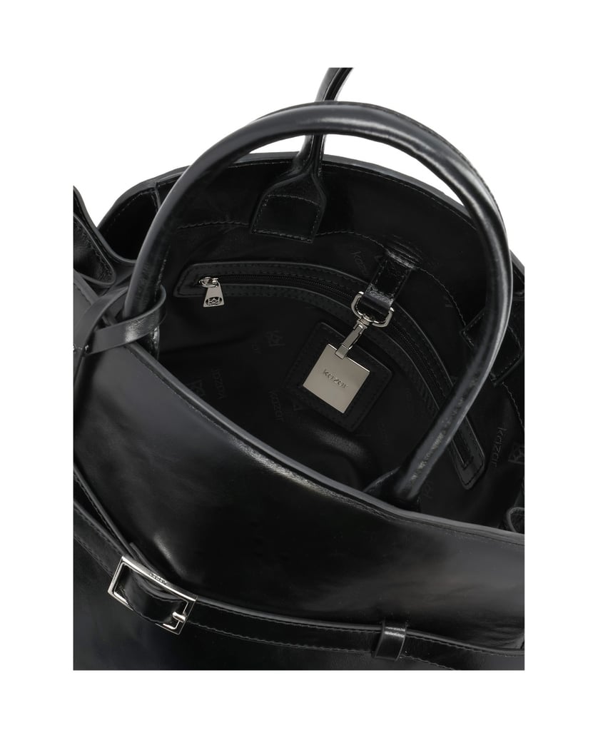 Kazar-Elegant-black-leather-handbag-černá