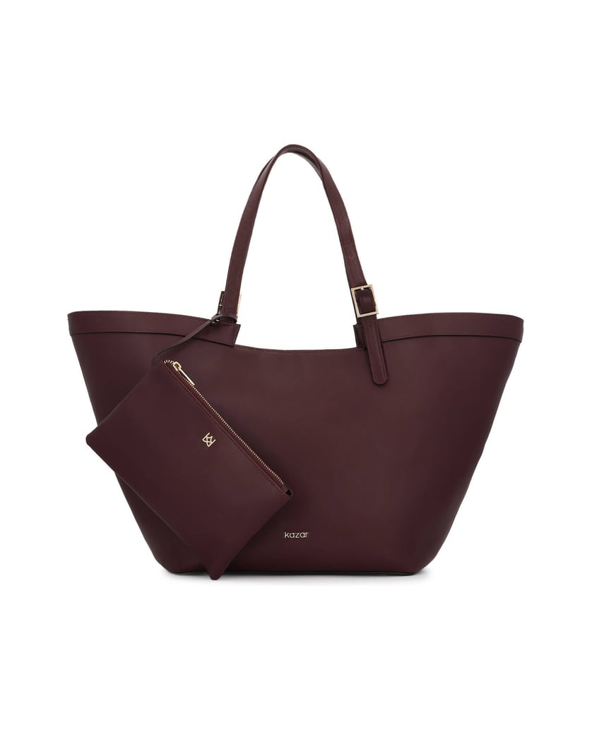 Kazar-Maroon-leather-handbag-with-logo-červená