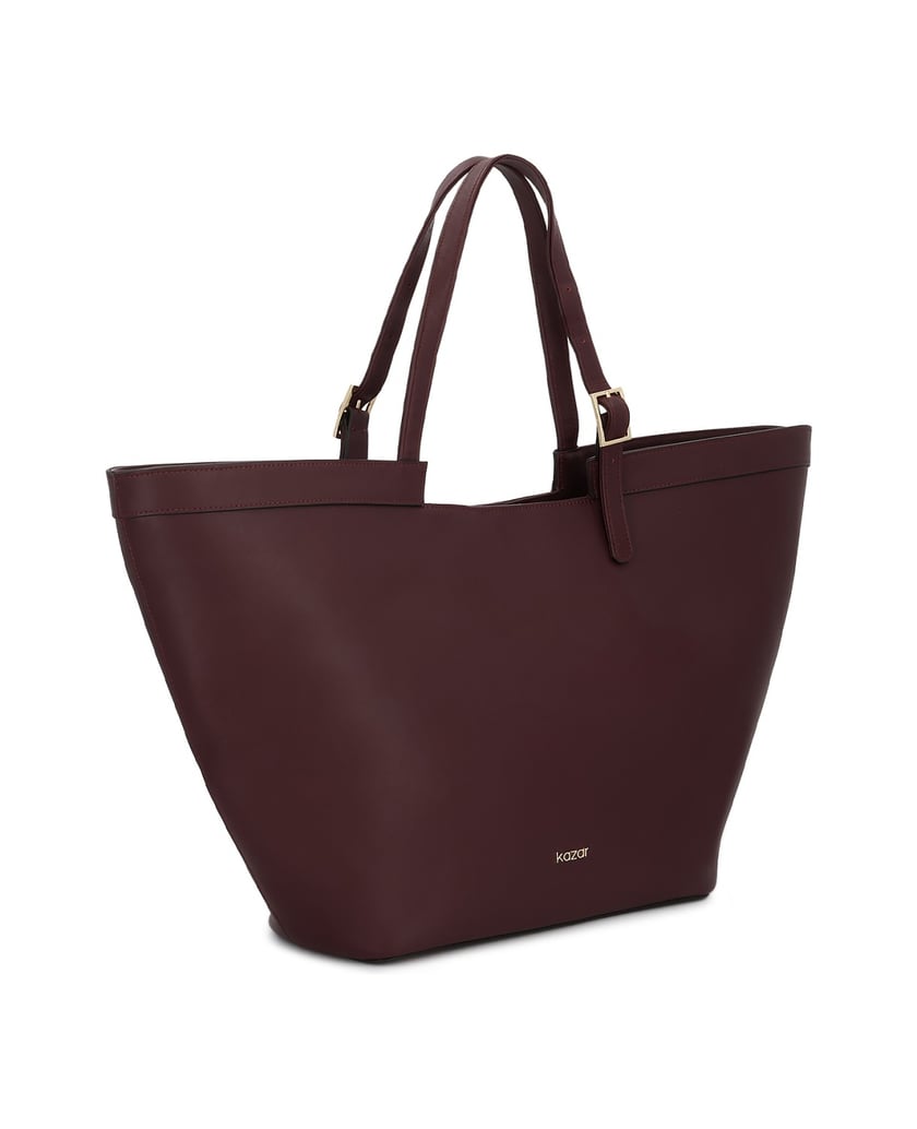 Kazar-Maroon-leather-handbag-with-logo-červená