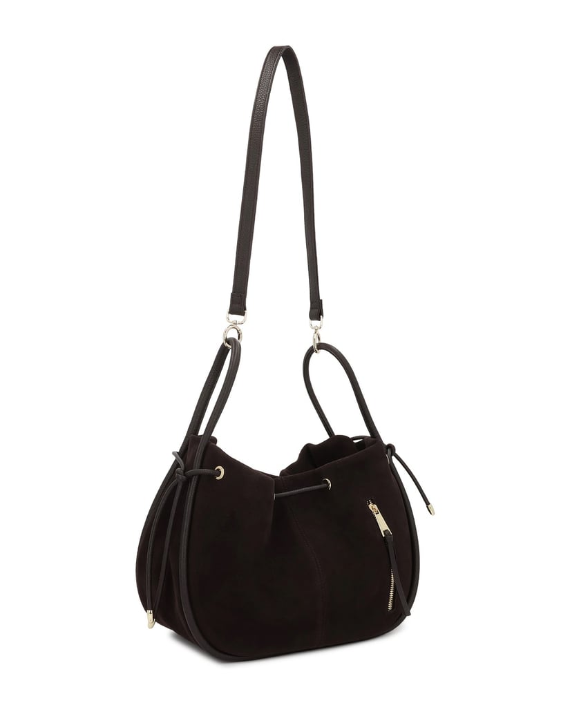 Kazar-Suede-bag-in-dark-brown-color-with-gold-logo-tmavě-hnědá