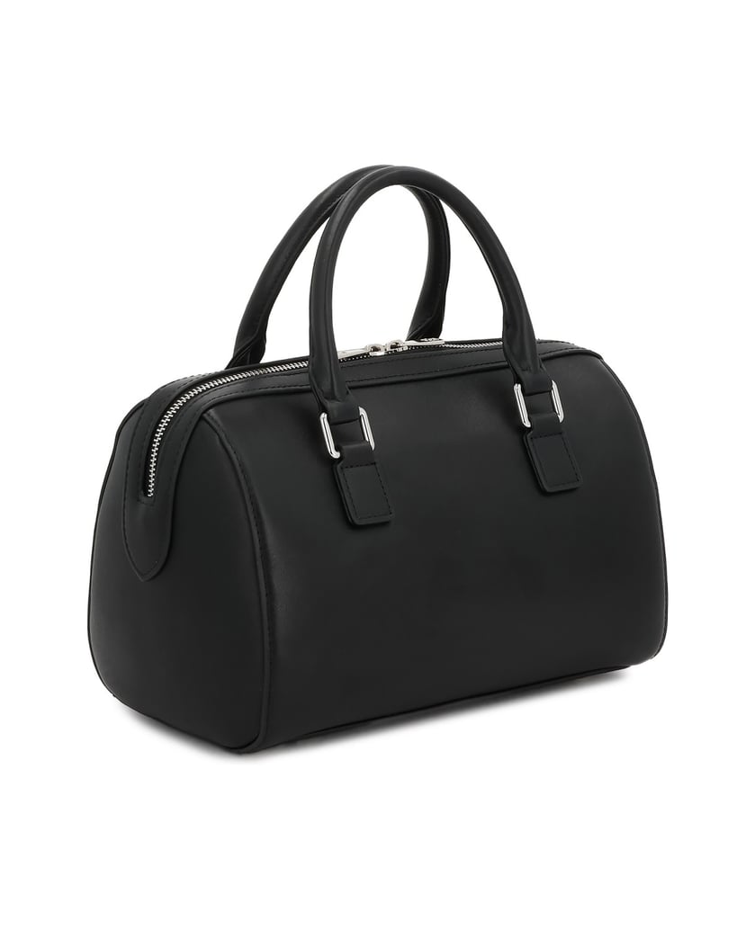Kazar-Cylindrical-black-leather-handbag-černá