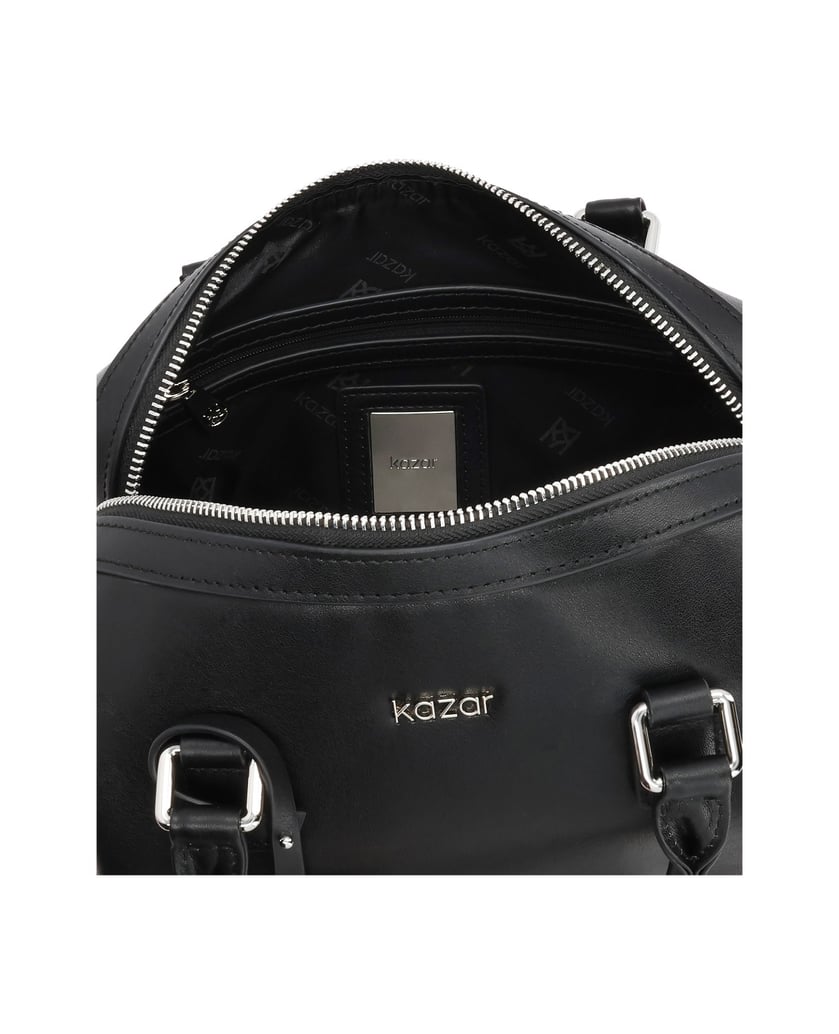 Kazar-Cylindrical-black-leather-handbag-černá