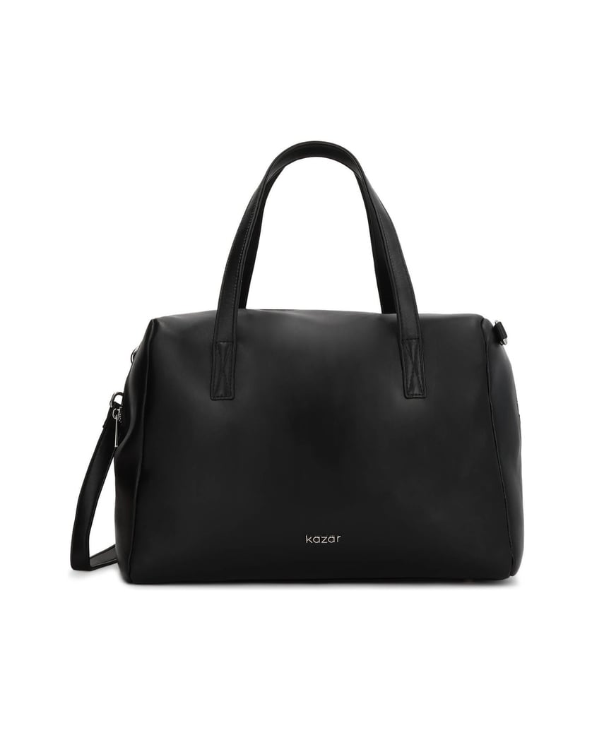 Kazar-Leather-handbag-with-handles-and-strap-černá