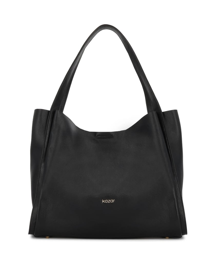 Kazar-Black-loose-fitting-handbag-with-double-handle-černá