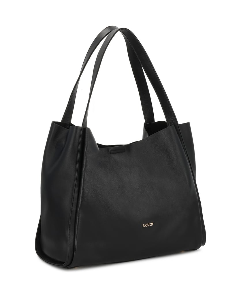 Kazar-Black-loose-fitting-handbag-with-double-handle-černá