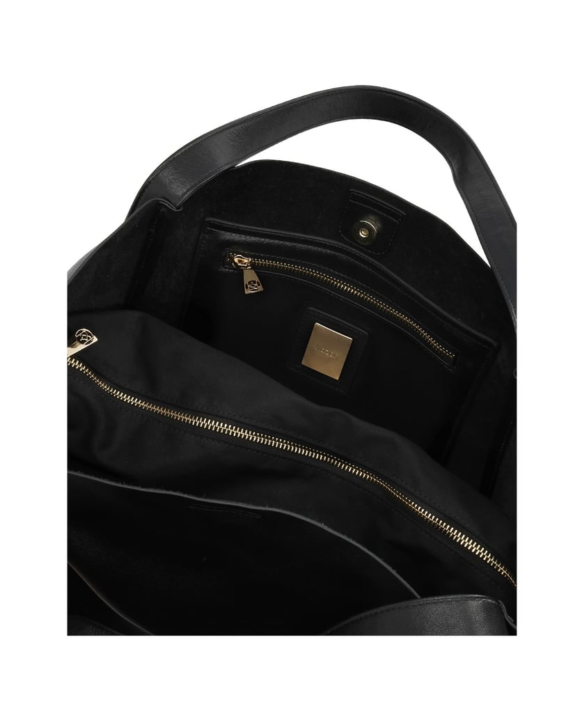 Kazar-Black-loose-fitting-handbag-with-double-handle-černá