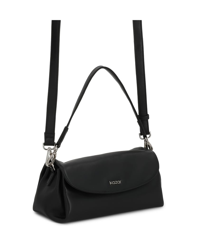 Kazar-Black-leather-handbag-with-detachable-straps-černá