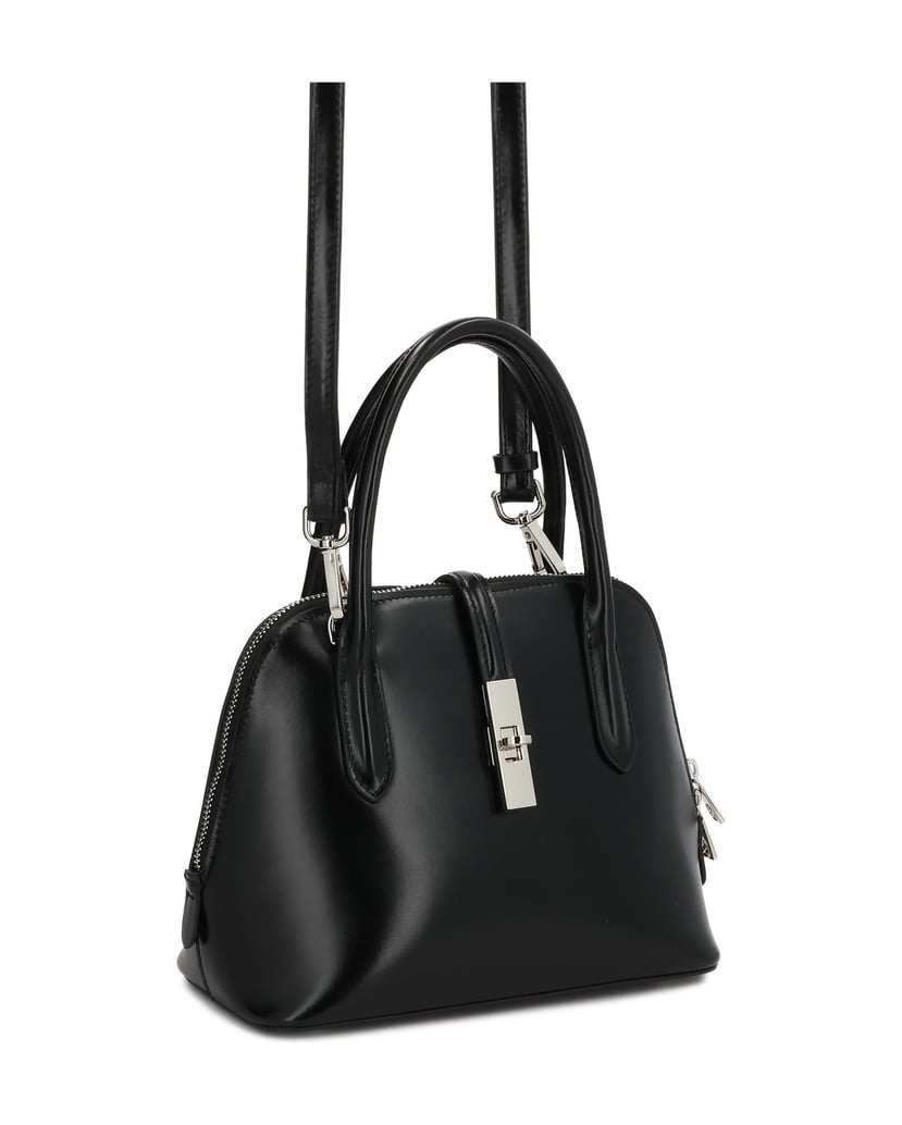 Kazar-Leather-handbag-with-rigid-construction-černá