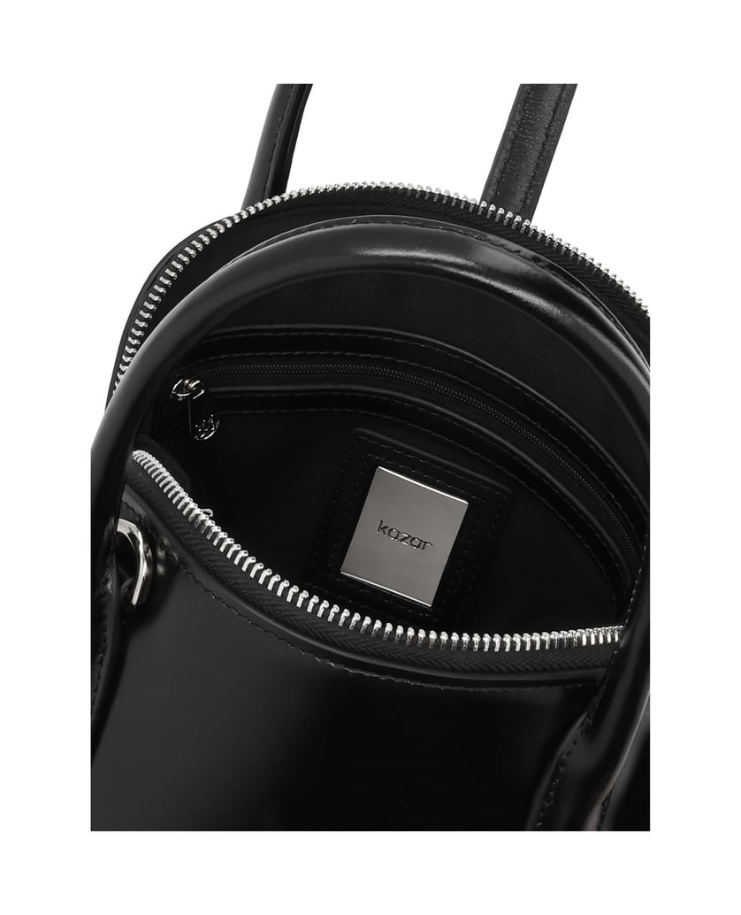 Kazar-Leather-handbag-with-rigid-construction-černá