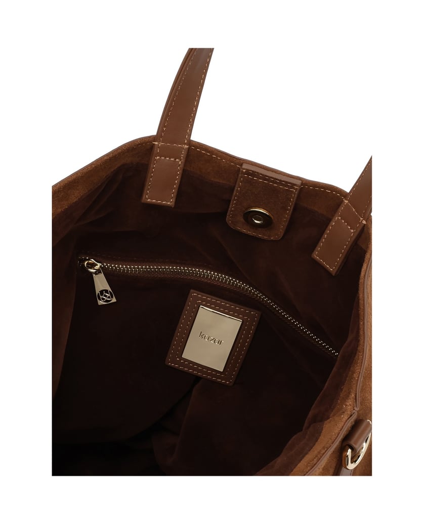 Kazar-Große-Handtasche-aus-Wildleder-in-brauner-Farbe-braun