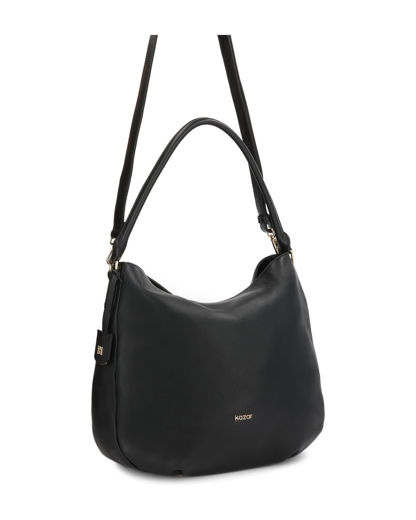 Kazar-Black-leather-hobo-bag-černá