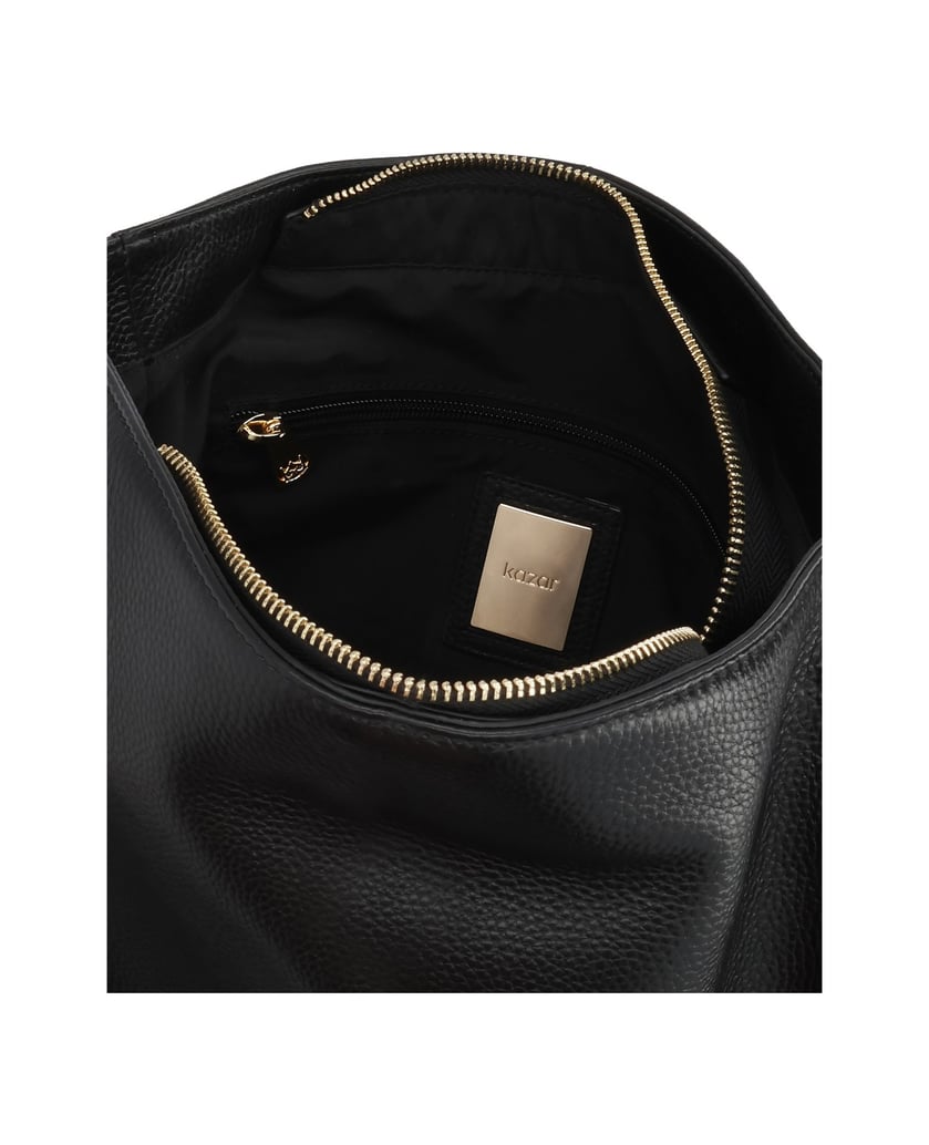 Kazar-Black-leather-hobo-bag-černá