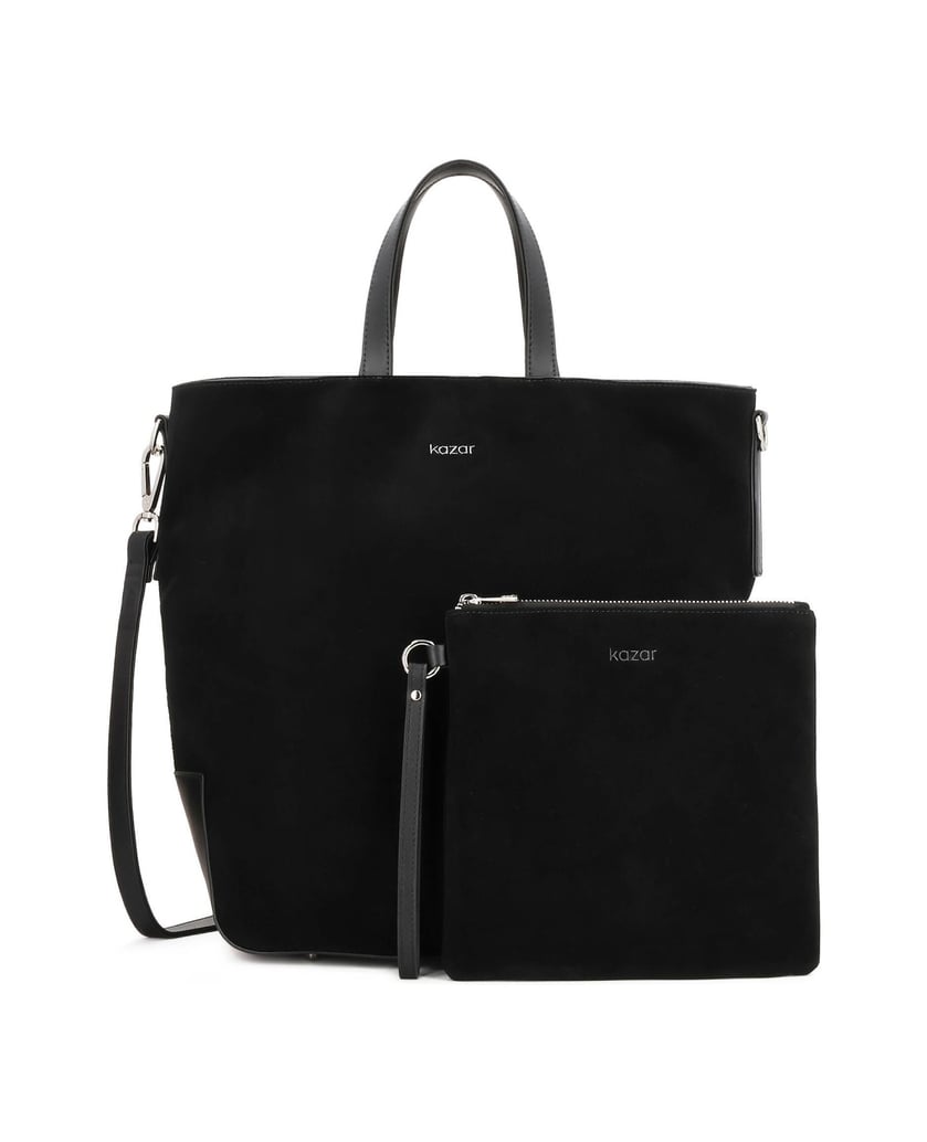 Kazar-Capacious-black-suede-handbag-černá