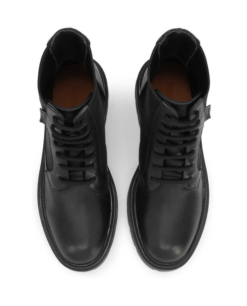 Kazar-Lace-up-boots-with-elastic-insert-černá