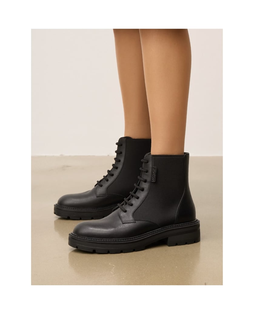 Kazar-Lace-up-boots-with-elastic-insert-černá