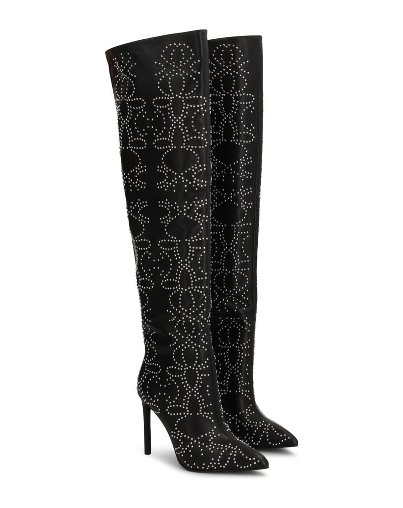 Kazar-Rivet-patterned-leather-musketeers-čierna