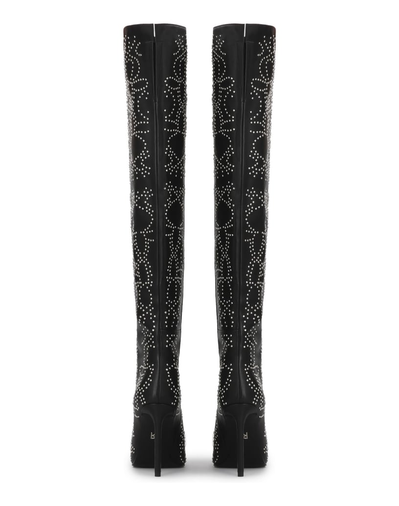 Kazar-Rivet-patterned-leather-musketeers-čierna