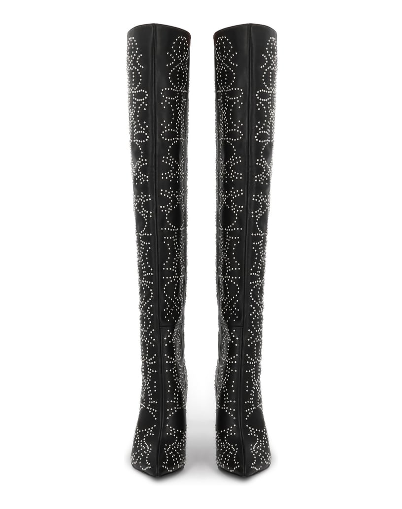 Kazar-Rivet-patterned-leather-musketeers-čierna