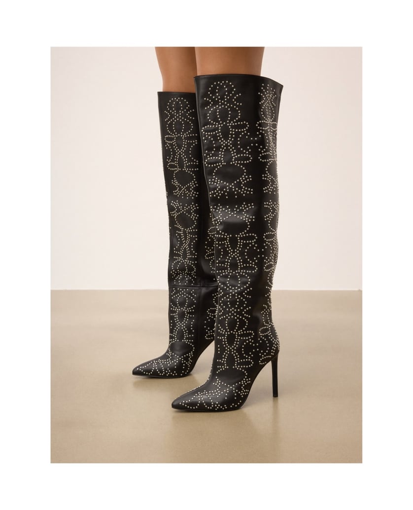 Kazar-Rivet-patterned-leather-musketeers-čierna