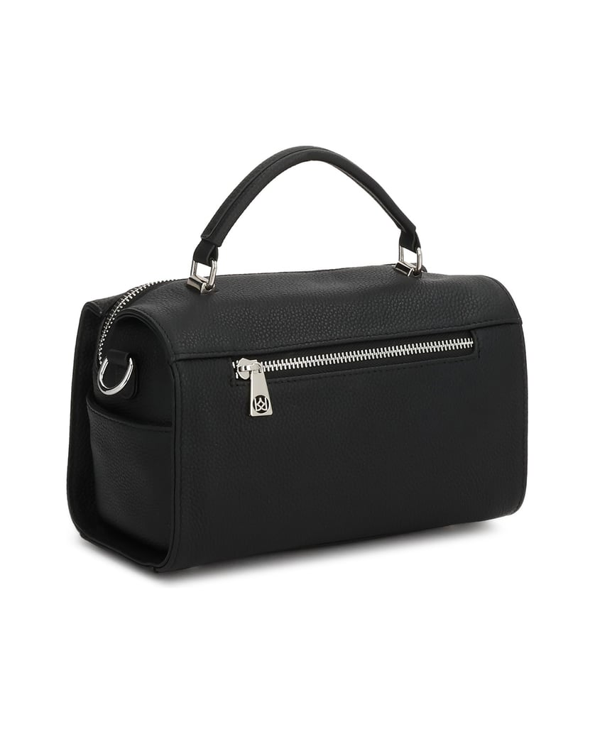 Kazar-Leather-handbag-with-a-geometric-shape-černá