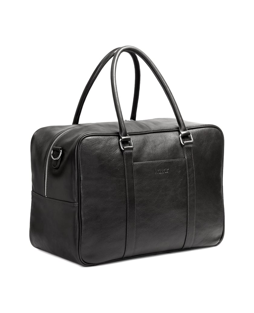 Kazar-Elegant-leather-travel-bag-černá