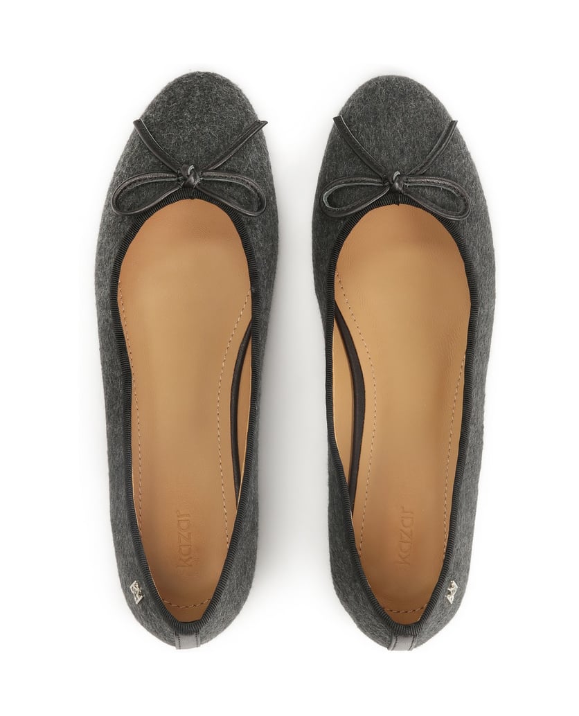 Kazar-Strukturierte-Ballerinas-aus-grauem-Stof-grau