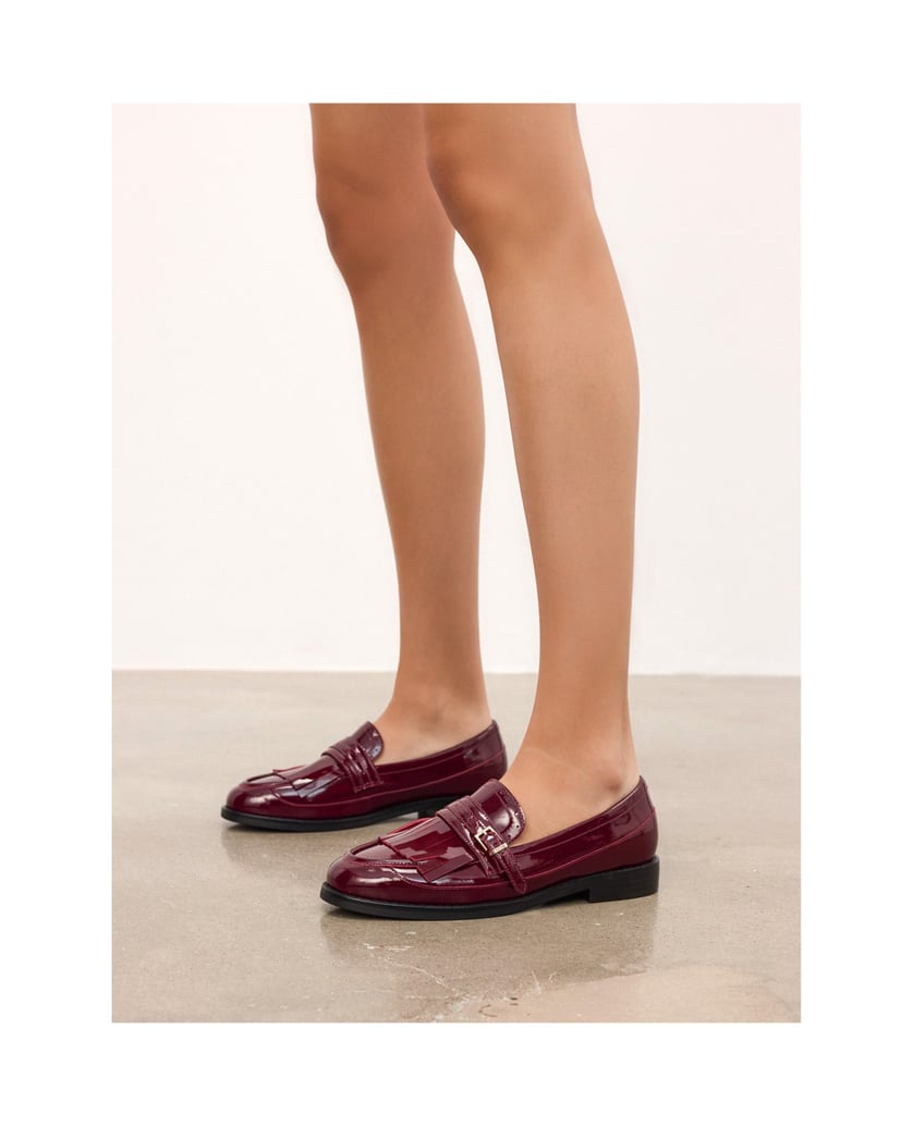 Kazar-Kastanienbraune-Lacklederschuhe-mit-Quasten-rot