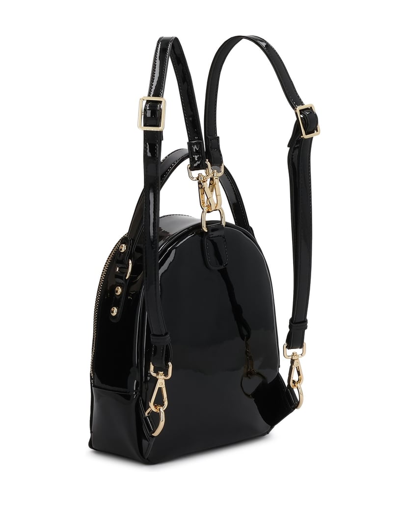 Kazar-Compact-backpack-in-suede-and-patent-leather-černá