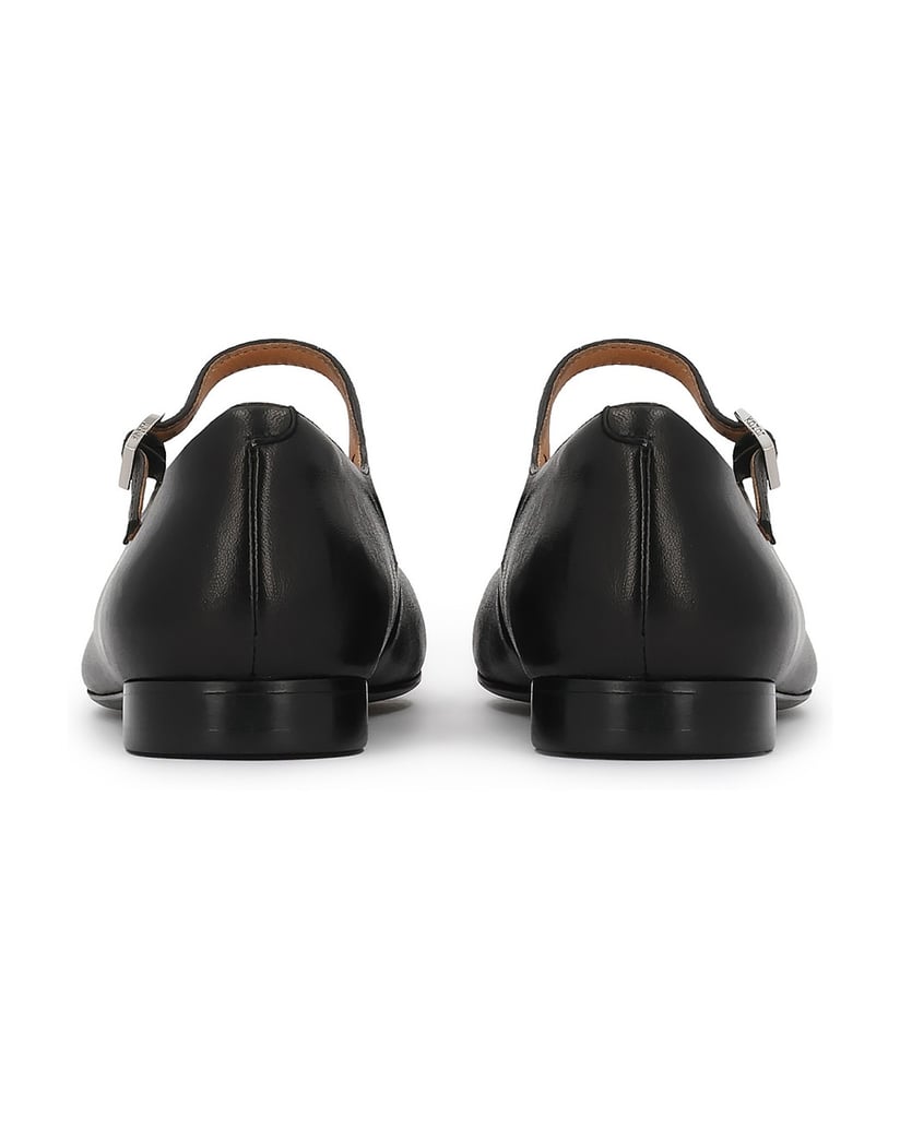 Kazar-Black-flat-pumps-with-strap-čierna