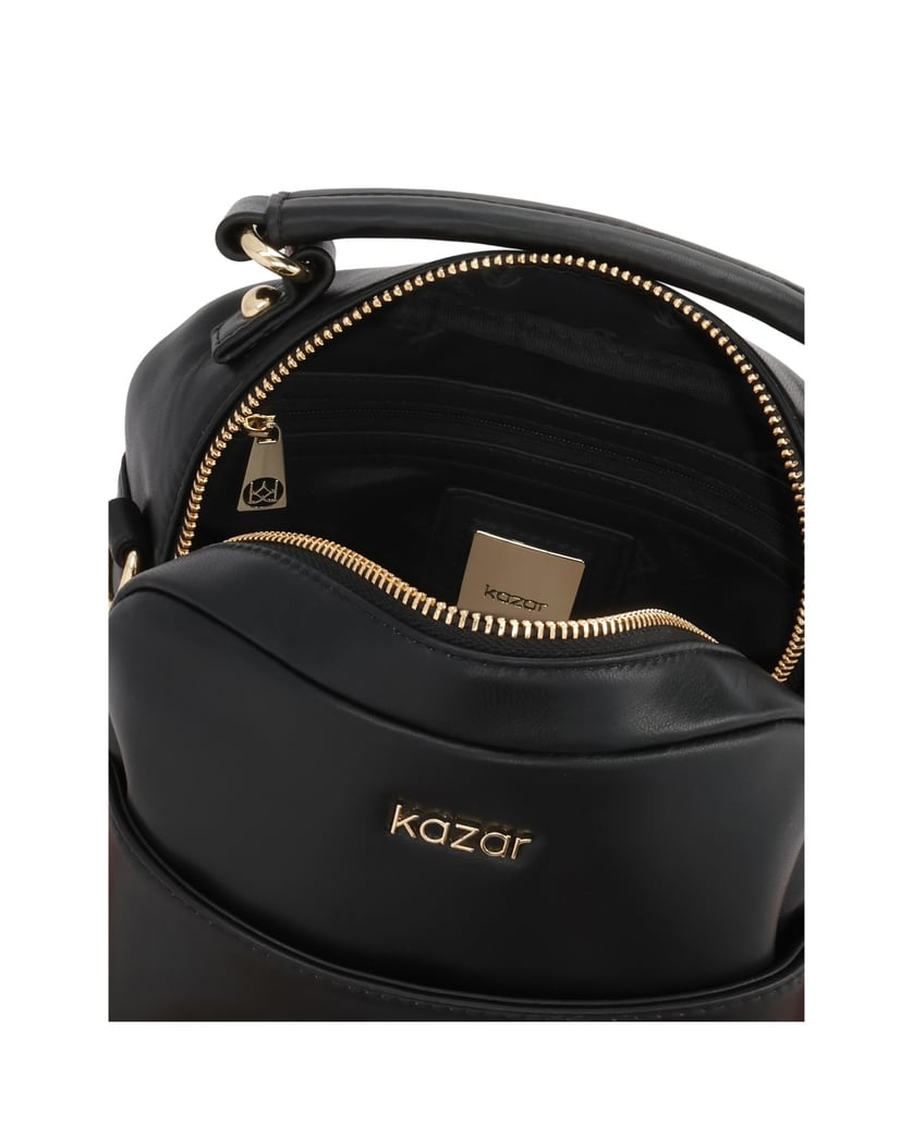 Kazar-Versatile-black-leather-handbag-černá