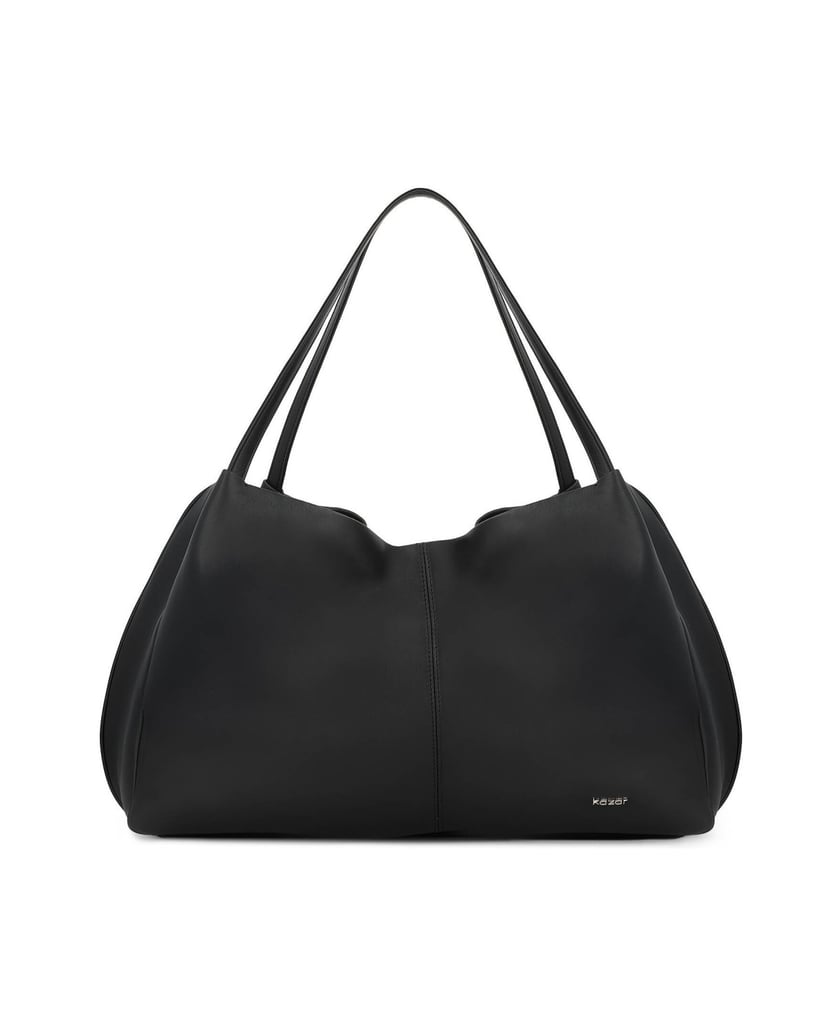 Kazar-Schwarze-Handtasche-aus-Naturleder-mit-lockerer-Passform-schwarz