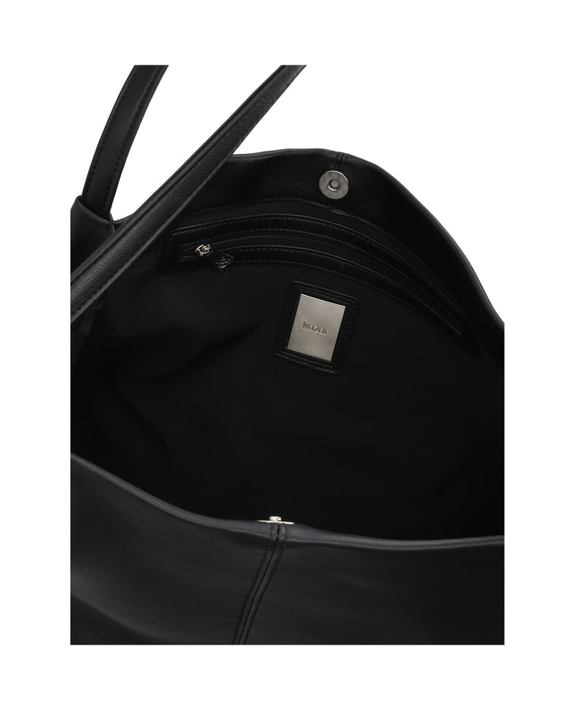 Kazar-Schwarze-Handtasche-aus-Naturleder-mit-lockerer-Passform-schwarz