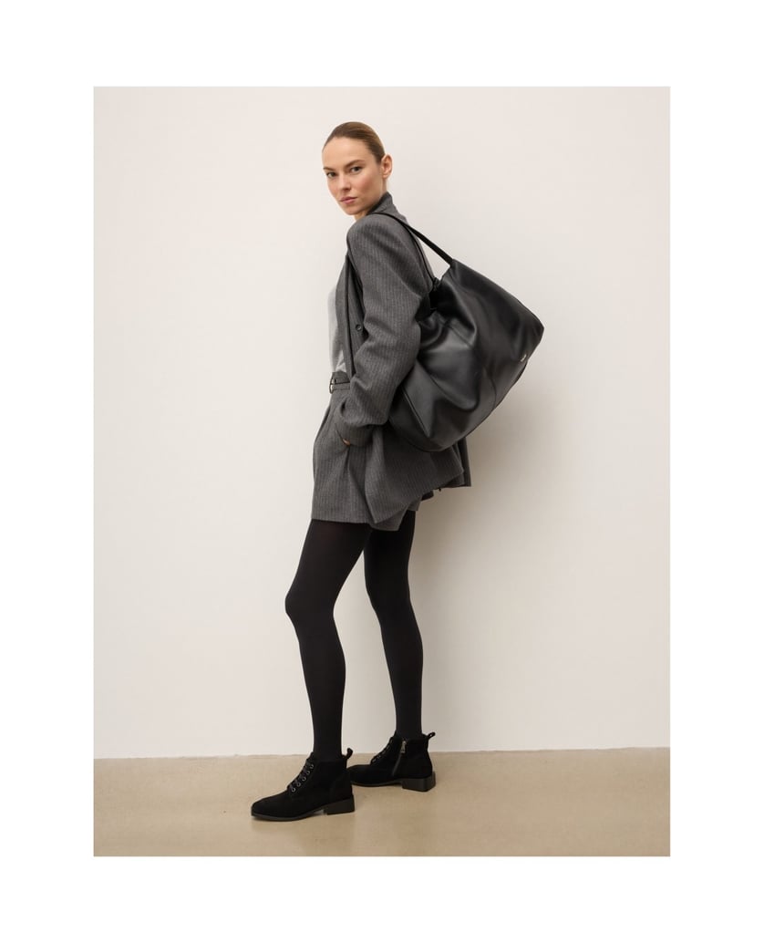 Kazar-Schwarze-Handtasche-aus-Naturleder-mit-lockerer-Passform-schwarz