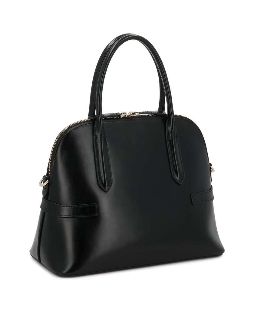 Kazar-Rigid-leather-handbag-with-handles-černá