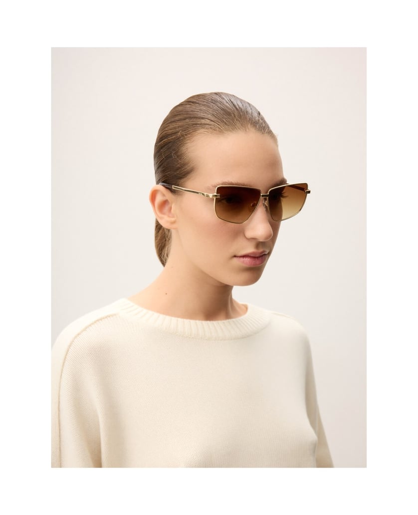 Kazar-Sunglasses-with-metal-frame-and-brown-glasses-zlatá