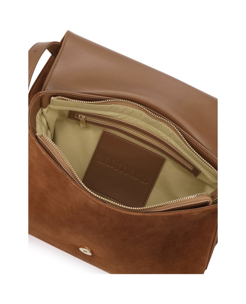 Kazar-Light-brown-suede-handbag-with-KAZAR-logo.-velbloudí