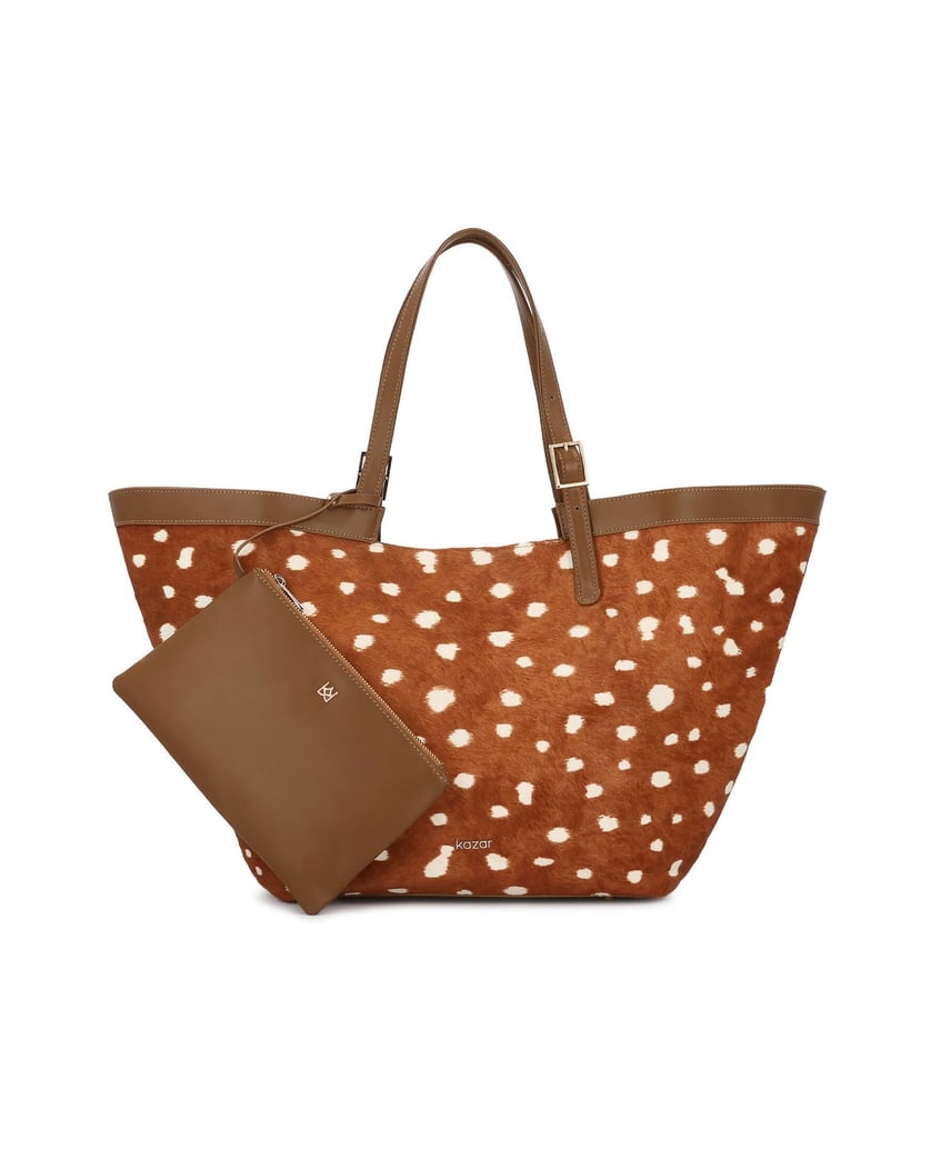 Kazar-Large-handbag-with-natural-hair-finish-hnědá